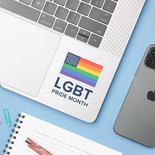 LGBT Pride Month | Verenigde Staten Sticker (Laptop met iPhone)