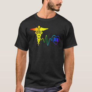 Lgbt Pride Nurse Rn Heartbeat Gay Lesbian Love Rai T-shirt