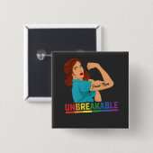 LGBT Pride onbreekbare trots van moeder homoseksue Vierkante Button 5,1 Cm (Voorkant /achterkant)