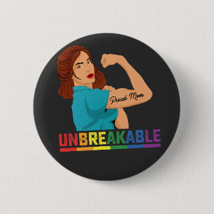 LGBT Pride Onbreekbare Trotse Moeder Homoseksueel  Ronde Button 5,7 Cm