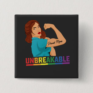 LGBT Pride Onbreekbare Trotse Moeder Homoseksueel  Vierkante Button 5,1 Cm