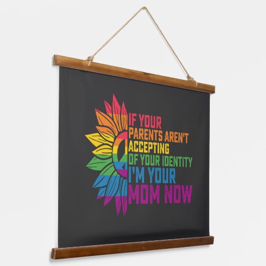 LGBT Pride Ouders die me nu toelaten dat je moeder Hangend Wandkleed (Gebogen)