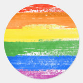 LGBT Pride Paint Ronde Sticker (Voorkant)