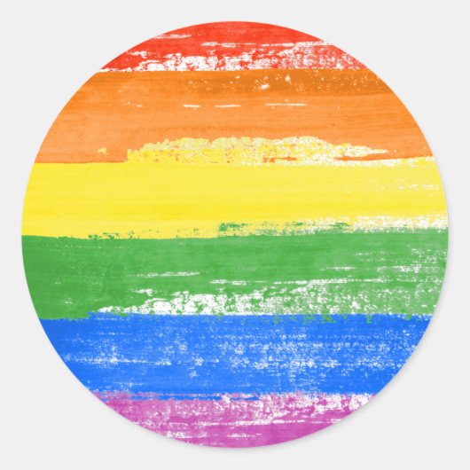 LGBT Pride Paint Ronde Sticker (Voorkant)