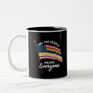 LGBT Pride Parade Wij Mensen Betekent Iedereen Tweekleurige Koffiemok