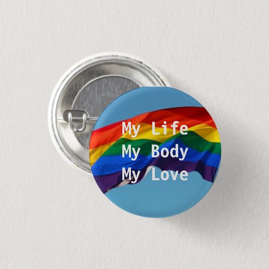 LGBT Pride Pin Ronde Button 3,2 Cm (Voorkant /achterkant)