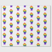 LGBT Pride Power Fist Wrapping Paper Cadeaupapier (Vlak)