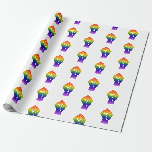 LGBT Pride Power Fist Wrapping Paper Cadeaupapier (Uitgerold)
