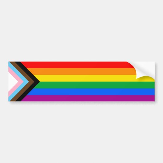 LGBT PRIDE (Progress Pride) Bumpersticker (Voorkant)