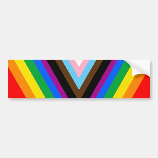 LGBT PRIDE (Progress Pride) Bumpersticker (Voorkant)