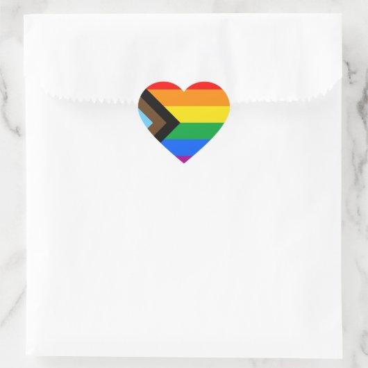 LGBT PRIDE (Progress Pride) Hart Sticker (Tas)