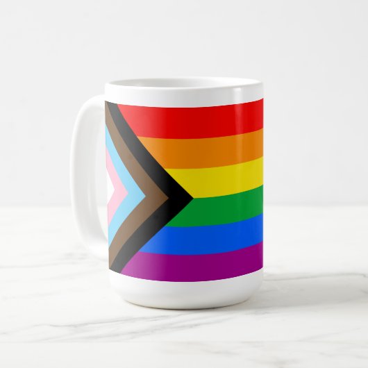 LGBT PRIDE (Progress Pride) Koffiemok (Voorkant links)