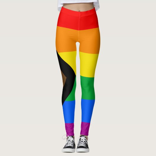 LGBT PRIDE (Progress Pride) Leggings (Voorkant)