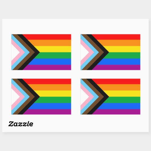 LGBT PRIDE (Progress Pride) Rechthoekige Sticker (Vel)