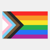 LGBT PRIDE (Progress Pride) Rechthoekige Sticker (Voorkant)