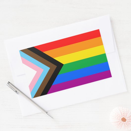 LGBT PRIDE (Progress Pride) Rechthoekige Sticker (Envelop)