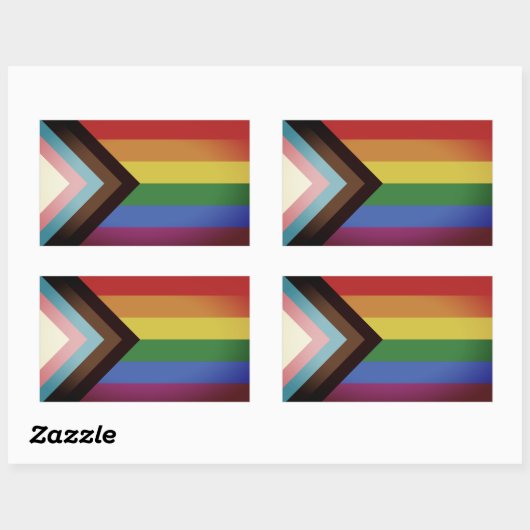 LGBT PRIDE (Progress Pride) Rechthoekige Sticker (Vel)