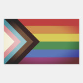LGBT PRIDE (Progress Pride) Rechthoekige Sticker (Voorkant)