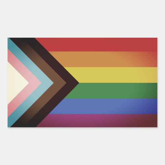 LGBT PRIDE (Progress Pride) Rechthoekige Sticker (Voorkant)