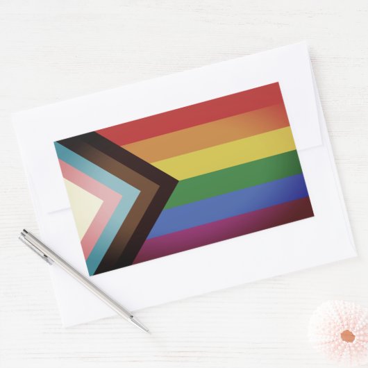 LGBT PRIDE (Progress Pride) Rechthoekige Sticker (Envelop)
