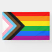 LGBT PRIDE (Progress Pride) Spandoek (Horizontaal)