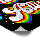 LGBT Pride Proud Ally Rainbow Flag Retro  Poster (Hoek)