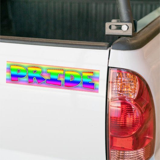 LGBT Pride Proud om de Bumpersticker van de Regenb (Op Truck)