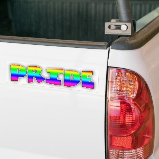 LGBT Pride Proud om de Bumpersticker van de Regenb (Op Truck)