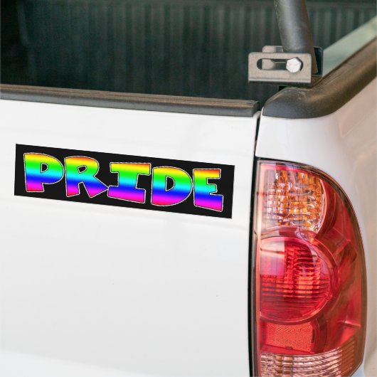 LGBT Pride Proud om de Bumpersticker van de Regenb (Op Truck)