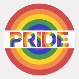 LGBT Pride Psychedelic Geometric Rainbow Bullseye Ronde Sticker