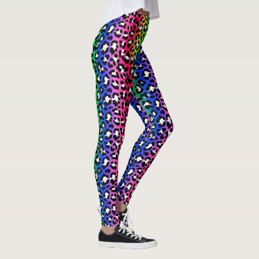 LGBT Pride Punk Rock Rainbow Leopard Print Leggings (Rechts)