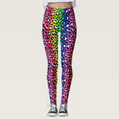 LGBT Pride Punk Rock Rainbow Leopard Print Leggings (Voorkant)