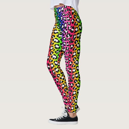 LGBT Pride Punk Rock Rainbow Leopard Print Leggings (Links)