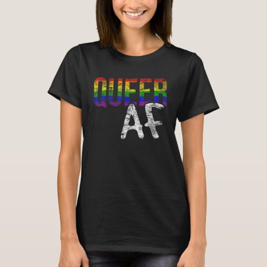 Lgbt Pride Queer Af Gay Lesbian Support Equal Rain T-shirt (Voorkant)