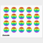 LGBT Pride Quote LIEFDE is LIEFDE | Regenboogvlag Ronde Sticker (Vel)