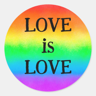 LGBT Pride Quote LIEFDE is LIEFDE   Regenboogvlag Ronde Sticker