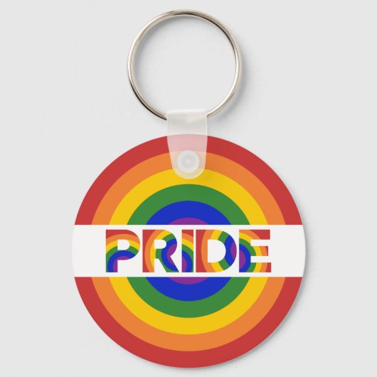 LGBT Pride Rainbow Bullseye Sleutelhanger (Voorkant)