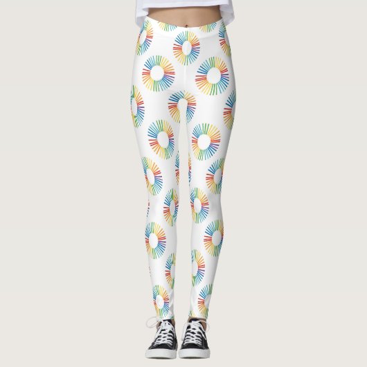 LGBT Pride Rainbow Circle-patroon Leggings (Voorkant)