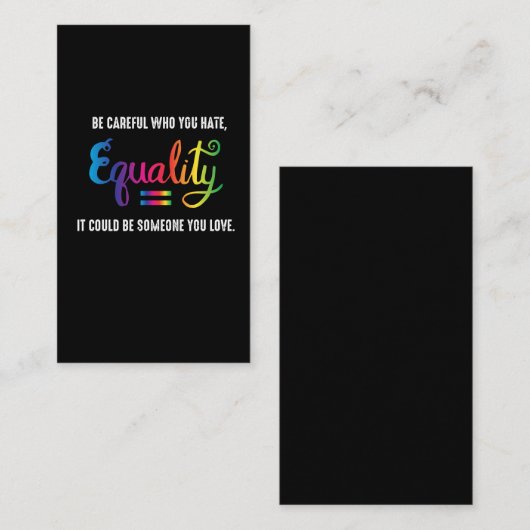 LGBT Pride Rainbow Equality Gift Visitekaartje (Voorkant / Achterkant)