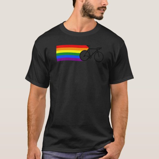 Lgbt Pride Rainbow Fietser Fietsfiets Biker LG T-shirt (Voorkant)