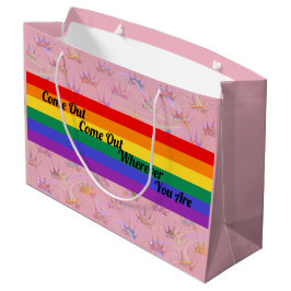 LGBT Pride Rainbow Flag Glam Chic Glitter Crown Groot Cadeauzakje