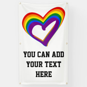 LGBT Pride Rainbow Flag Heart Gay Love Spandoek