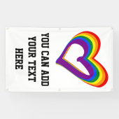LGBT Pride Rainbow Flag Heart Gay Love Spandoek (Horizontaal)