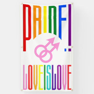 LGBT Pride Rainbow Flag Kleuren Gay Wedding Sign Spandoek