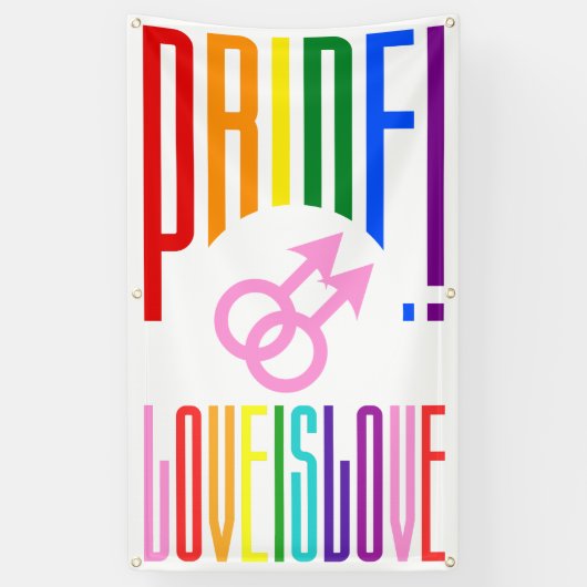 LGBT Pride Rainbow Flag Kleuren Gay Wedding Sign Spandoek (Verticaal)