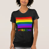 LGBT Pride Rainbow Flag & Tekst Vrouwen T-shirt (Voorkant)