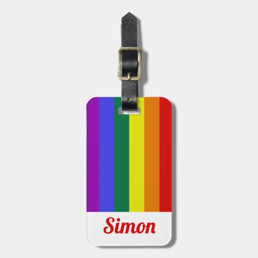 Lgbt Pride Rainbow Gepersonaliseerd Bagagelabel (Voorkant verticaal)