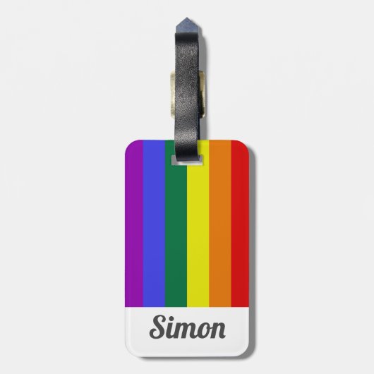 Lgbt Pride Rainbow Gepersonaliseerd Bagagelabel (Achterkant verticaal)