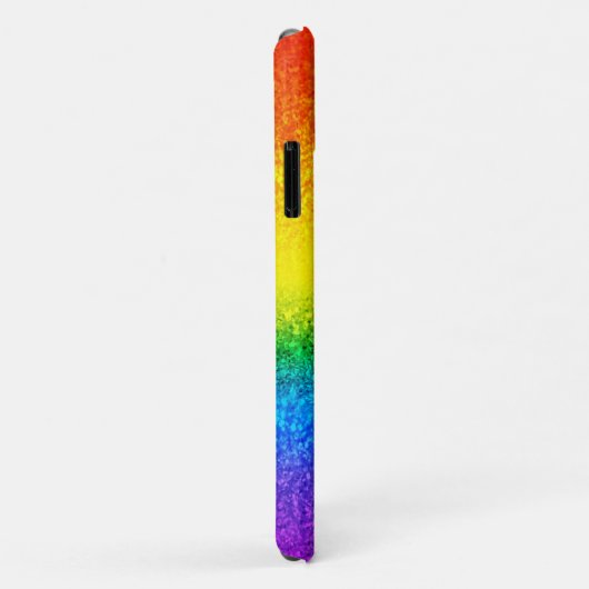 LGBT Pride Rainbow Glitter Stripes Naam Case-Mate iPhone Case (Achterkant/rechts)