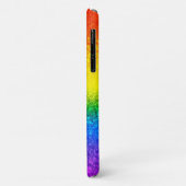 LGBT Pride Rainbow Glitter Stripes Naam Case-Mate iPhone Case (Achterkant/links)